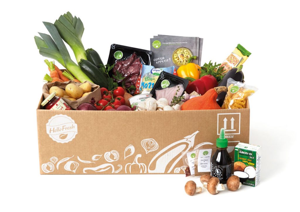 Die Kochbox von Hello Fresh wird Ihnen bequem nach Haus geliefert. Quelle: Hello Fresh