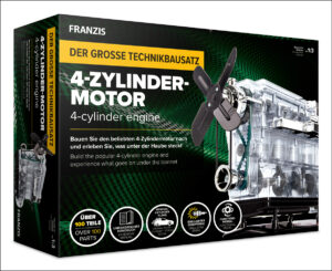 Der große Technik-Bausatz 4-Zylinder-Motor.